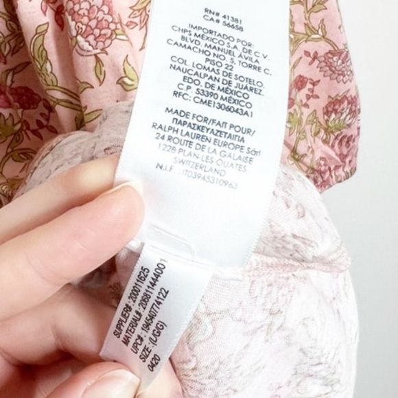 New with Tag Ralph Lauren Chaps Women’s Floral Lace Up Long Sleeve Blouse - Picture 16 of 16